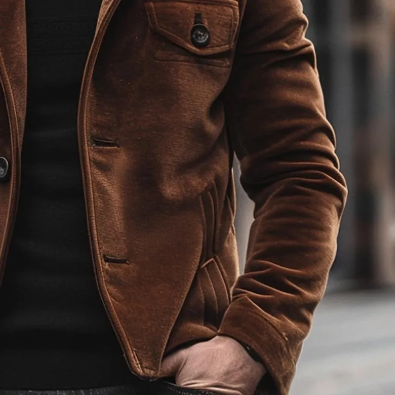 Men's Vintage Solid Velvet Single Breasted Jacket 22047021X sold by Manly product image thumbnail 3