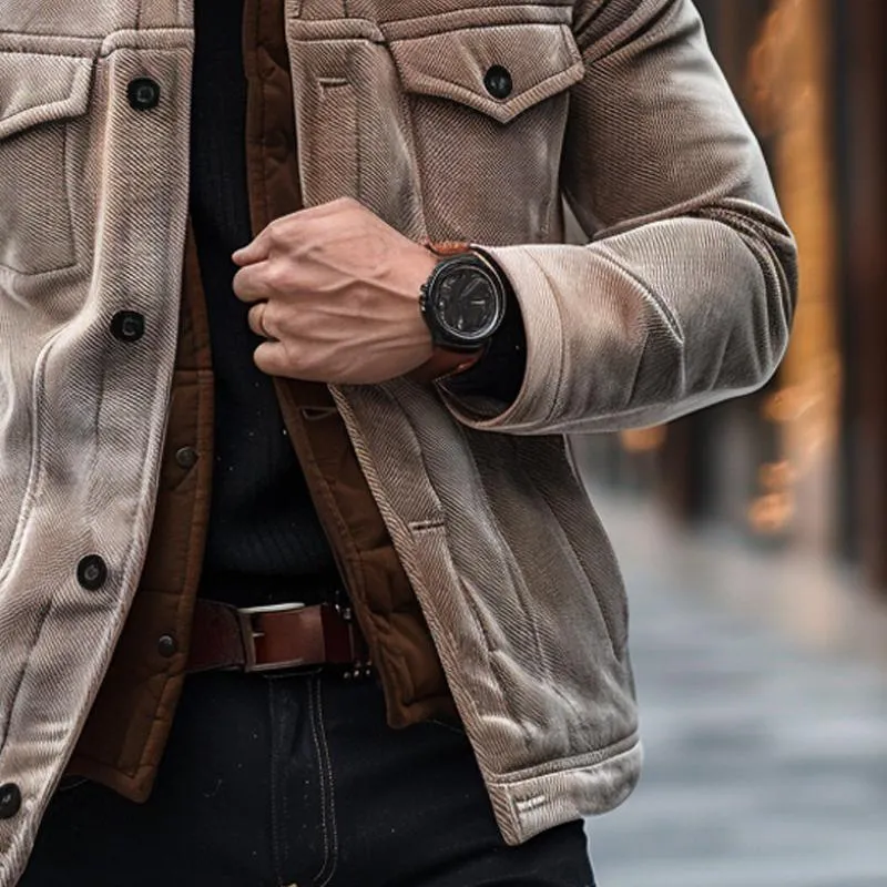 Men's Solid Corduroy Lapel Jacket 27413937X sold by Manly product image thumbnail 3