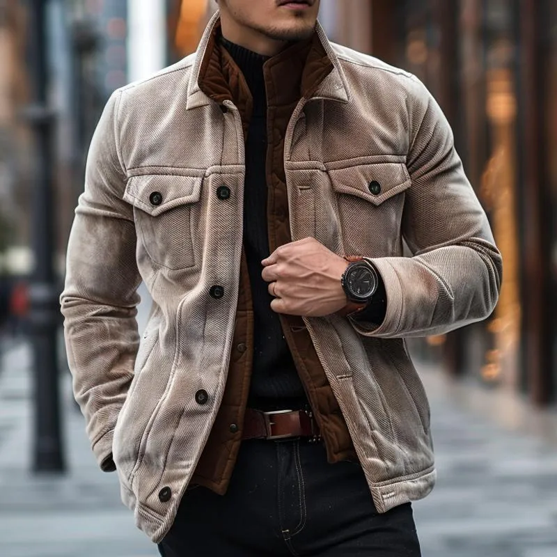 Men's Solid Corduroy Lapel Jacket 27413937X sold by Manly product image thumbnail 2