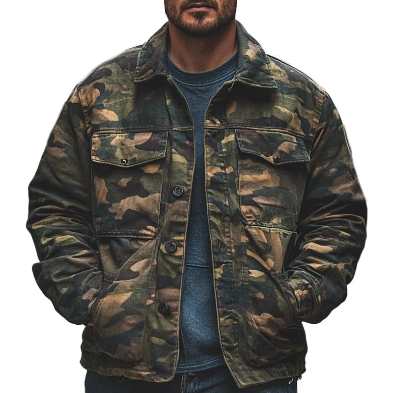 Men's Camouflage Outdoor Multi-Pocket Jacket 64903343X sold by Manly