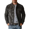 Men's Vintage Suede Single Breasted Stand Collar Jacket 65731063Y sold by Manly