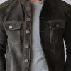 Men's Vintage Suede Single Breasted Stand Collar Jacket 65731063Y sold by Manly