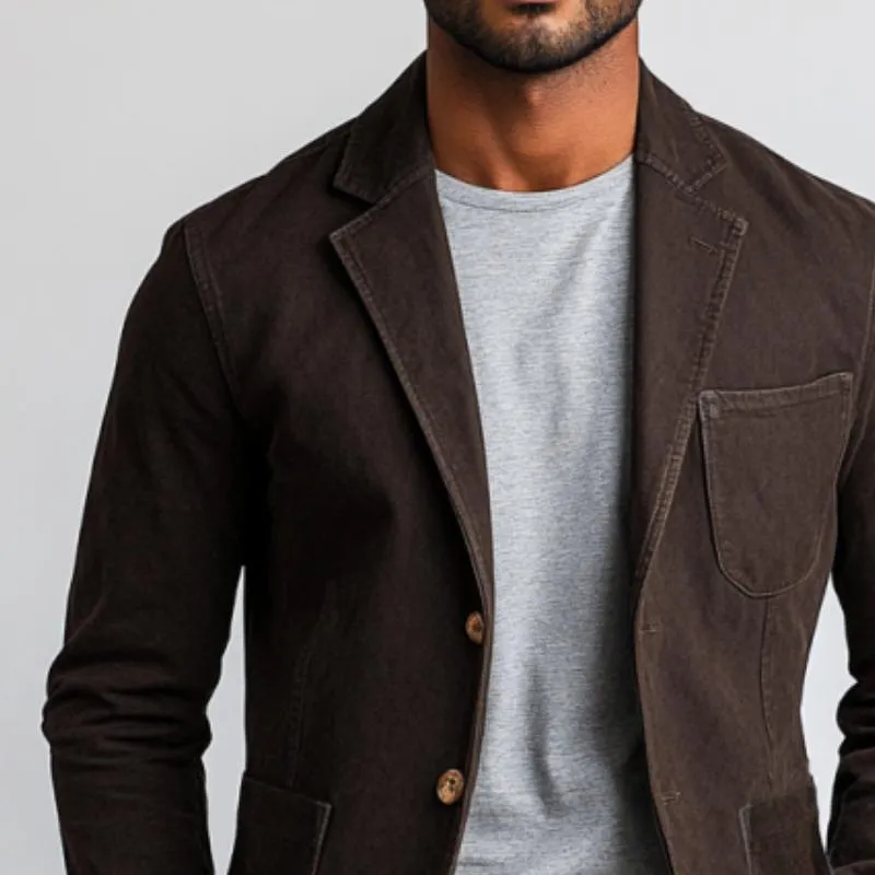 Men's Vintage Washed Distressed Single Breasted Multi-Pocket Blazer 44513044Y sold by Manly product image thumbnail 2