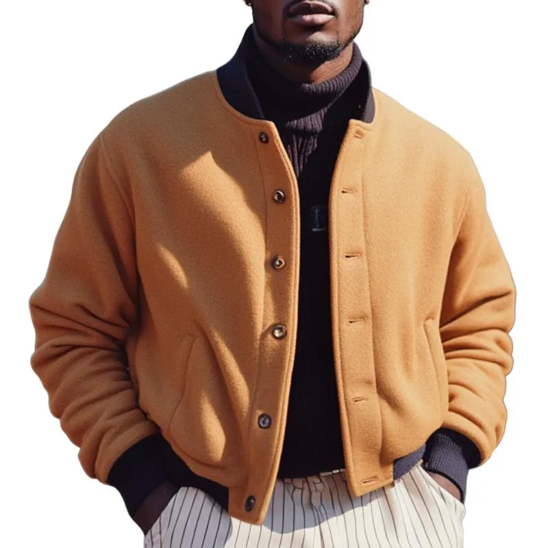 Men's All-match Wool Baseball Jacket 30217669F sold by Manly