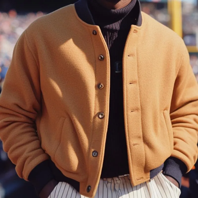 Men's All-match Wool Baseball Jacket 30217669F sold by Manly product image thumbnail 3