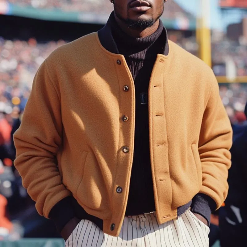 Men's All-match Wool Baseball Jacket 30217669F sold by Manly product image thumbnail 2