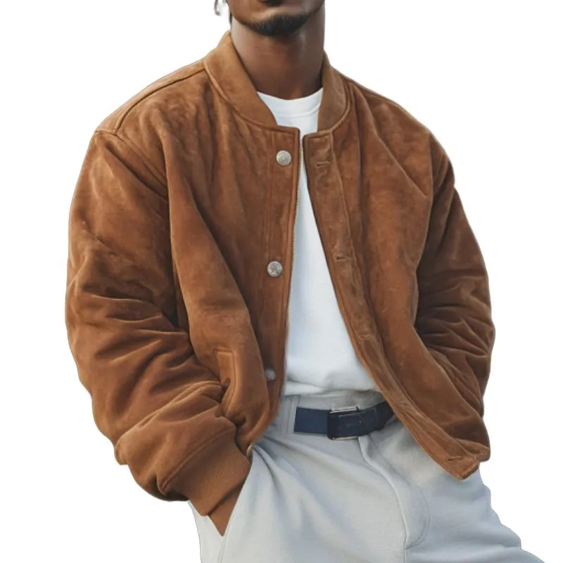 Men's Casual Thickened Baseball Jacket 59155166F sold by Manly