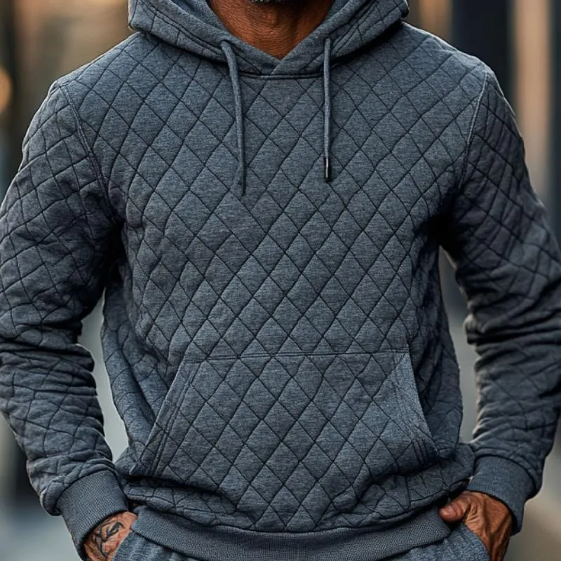 Men's Classic Quilted Embossed Padded Hoodie 99214711F sold by Manly product image thumbnail 3