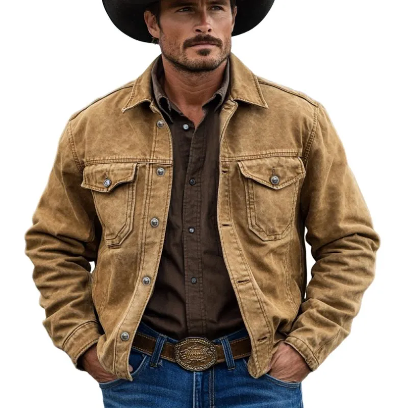 Men's Vintage Washed Denim Jacket 07922771U sold by Manly