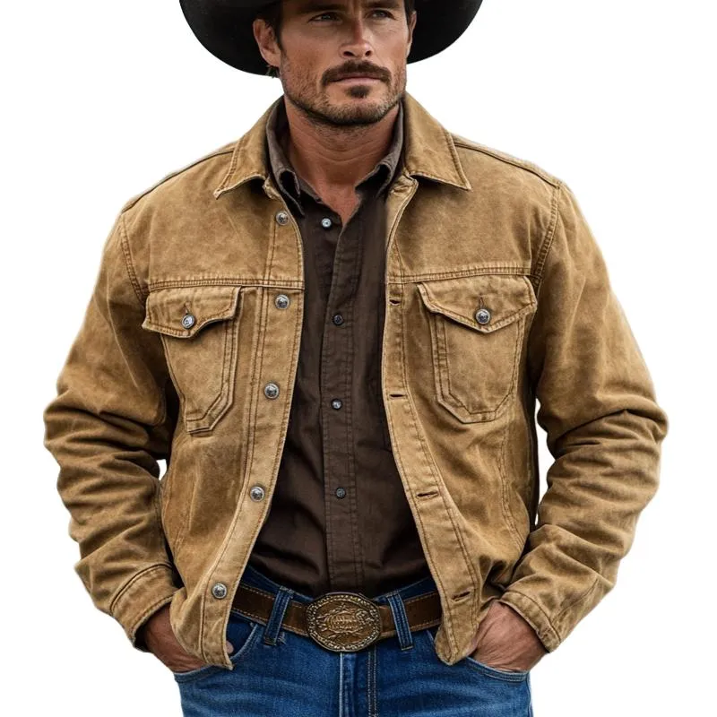 Men's Vintage Washed Denim Jacket 07922771U sold by Manly