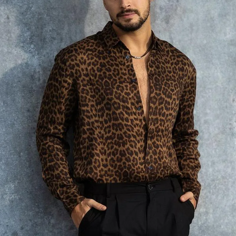 Men's Vintage Leopard Print Long Sleeve Shirt 05110487U sold by Manly product image thumbnail 2
