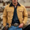 Men's Vintage Collar Patchwork Denim Jacket 42696859U sold by Manly