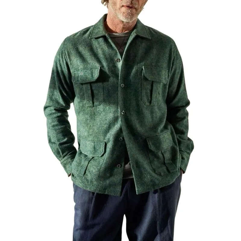 Men's Vintage Wool Lapel Single Breasted Multi-Pocket Jacket 47266748M sold by Manly product image thumbnail 2