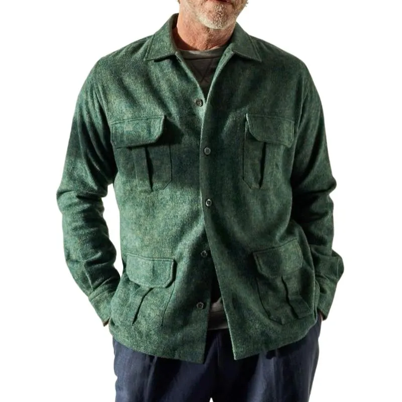 Men's Vintage Wool Lapel Single Breasted Multi-Pocket Jacket 47266748M sold by Manly