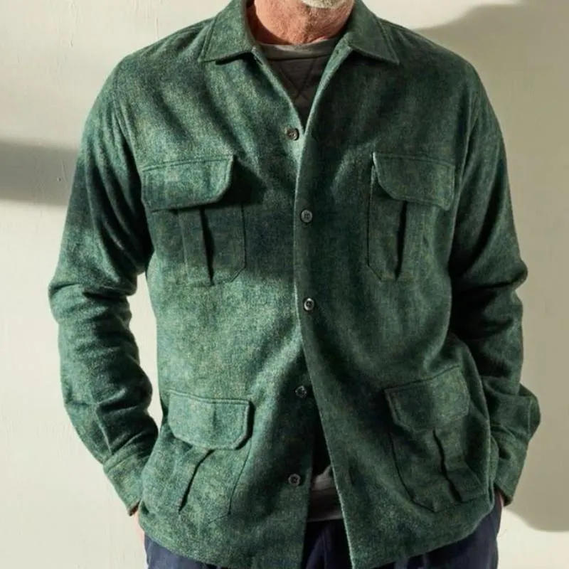 Men's Vintage Wool Lapel Single Breasted Multi-Pocket Jacket 47266748M sold by Manly product image thumbnail 3