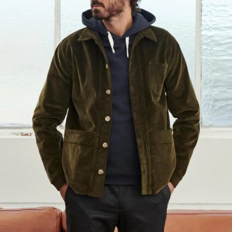 Men's Vintage Suede Multi-Pocket Lapel Loose Jacket 20607119M sold by Manly product image thumbnail 2