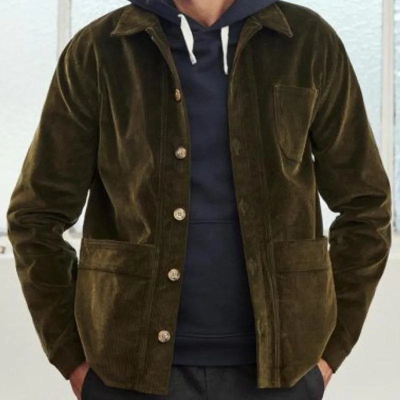 Men's Vintage Suede Multi-Pocket Lapel Loose Jacket 20607119M sold by Manly product image thumbnail 3