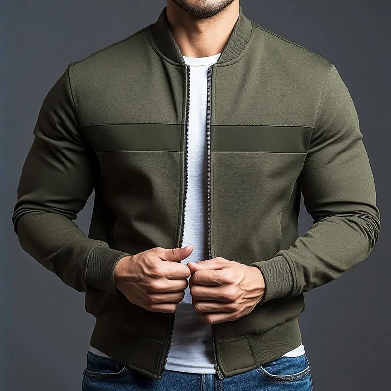 Men's Retro Casual Colorblock Sports Zipper Baseball Jacket 16524172TO sold by Manly product image thumbnail 2