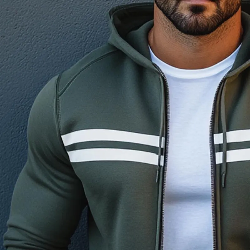 Men's Retro Casual Colorblock Sports Hooded Jacket 35309110TO sold by Manly product image thumbnail 3