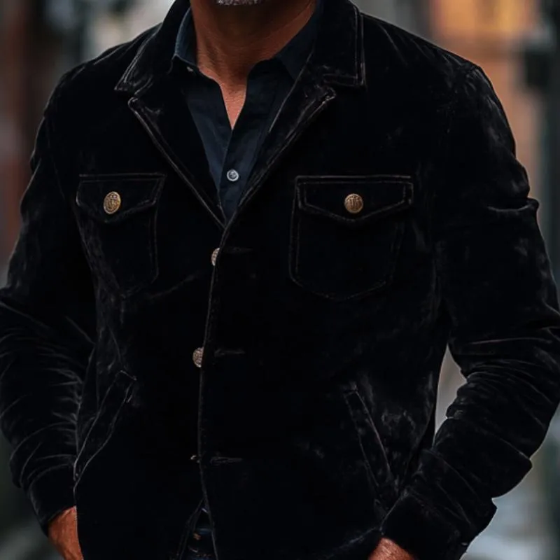 Men's Casual Lapel Velvet Jacket 83244120F sold by Manly product image thumbnail 3