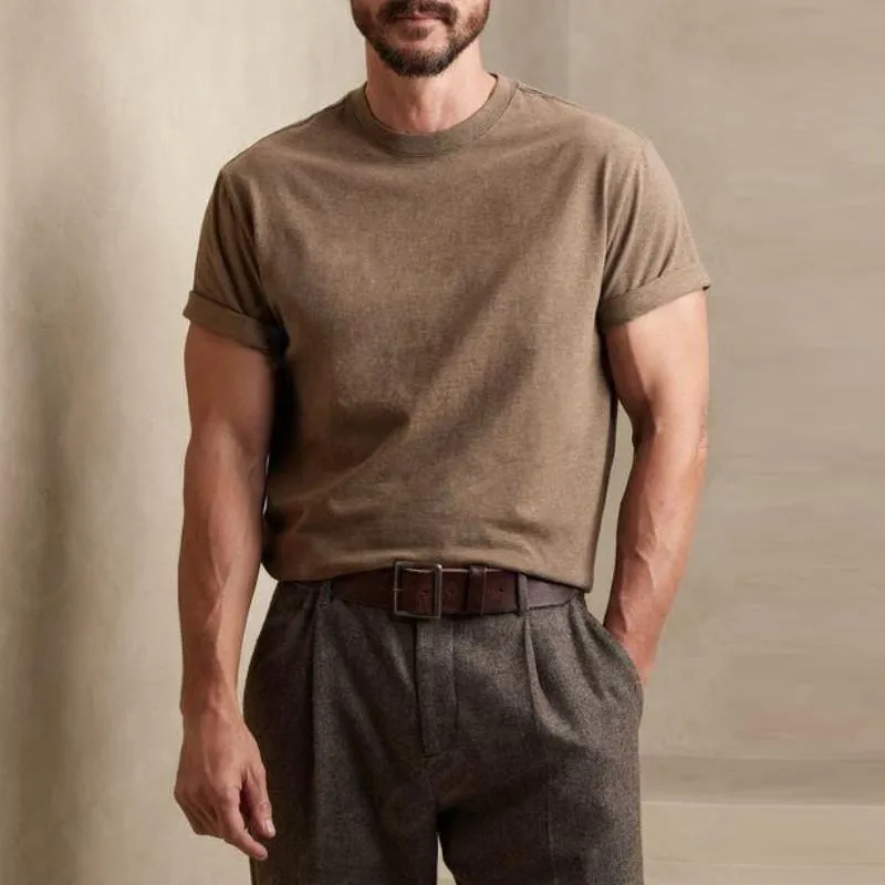 Men's Casual Cotton Round Neck Slim Fit Short Sleeve T-Shirt 80222939M sold by Manly product image thumbnail 2