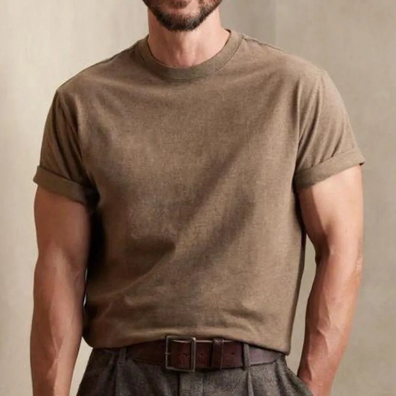 Men's Casual Cotton Round Neck Slim Fit Short Sleeve T-Shirt 80222939M sold by Manly product image thumbnail 3