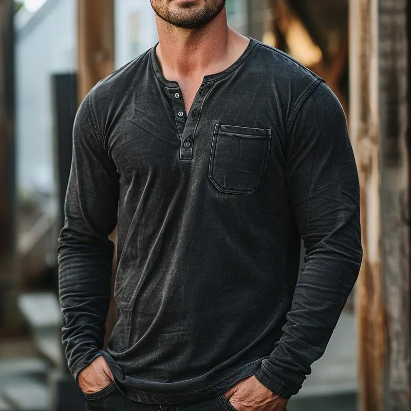 Men's Vintage Pocket Long Sleeve T-Shirt 64574914X sold by Manly product image thumbnail 2