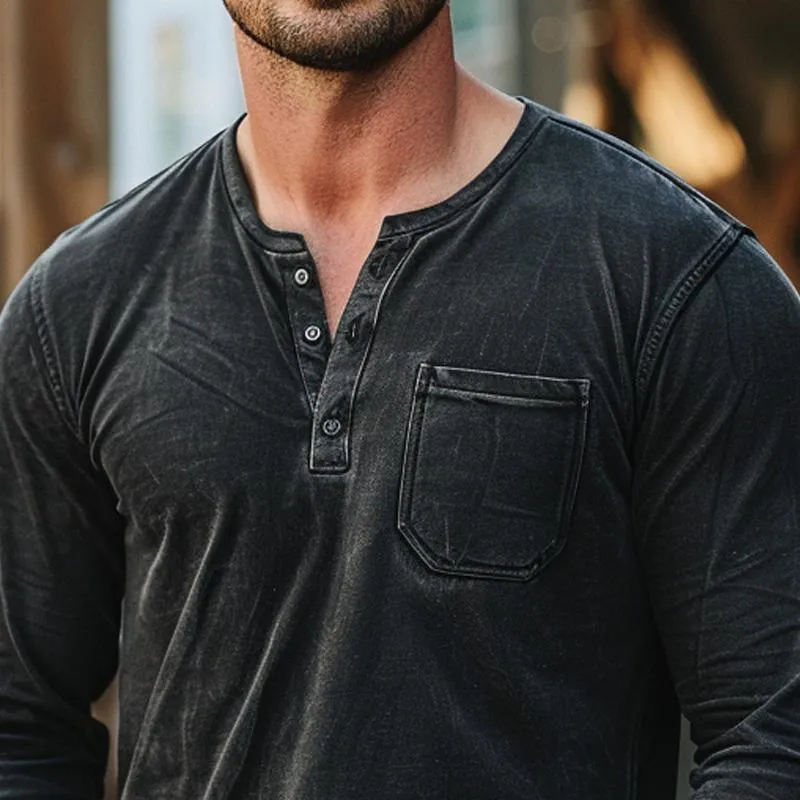 Men's Vintage Pocket Long Sleeve T-Shirt 64574914X sold by Manly product image thumbnail 3