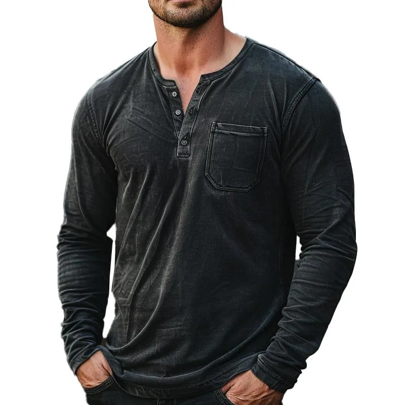 Men's Vintage Pocket Long Sleeve T-Shirt 64574914X sold by Manly