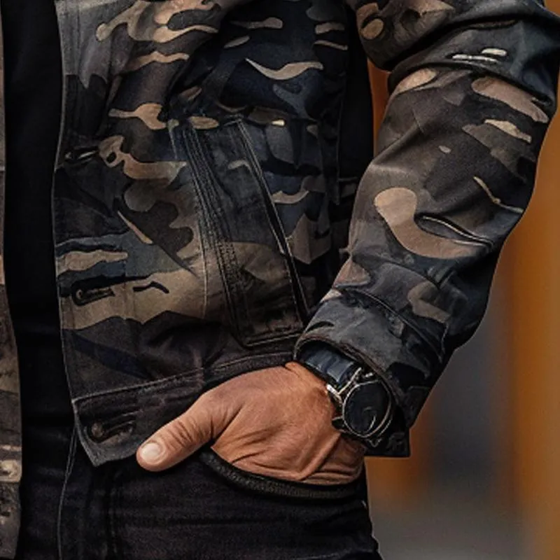 Men's Camouflage Patchwork Lapel Jacket 45375689X sold by Manly product image thumbnail 4