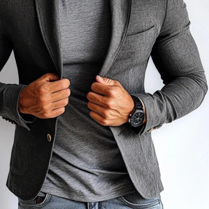 Men's Vintage Linen Single Breasted Lapel Slim Fit Blazer 30466991Y sold by Manly product image thumbnail 2