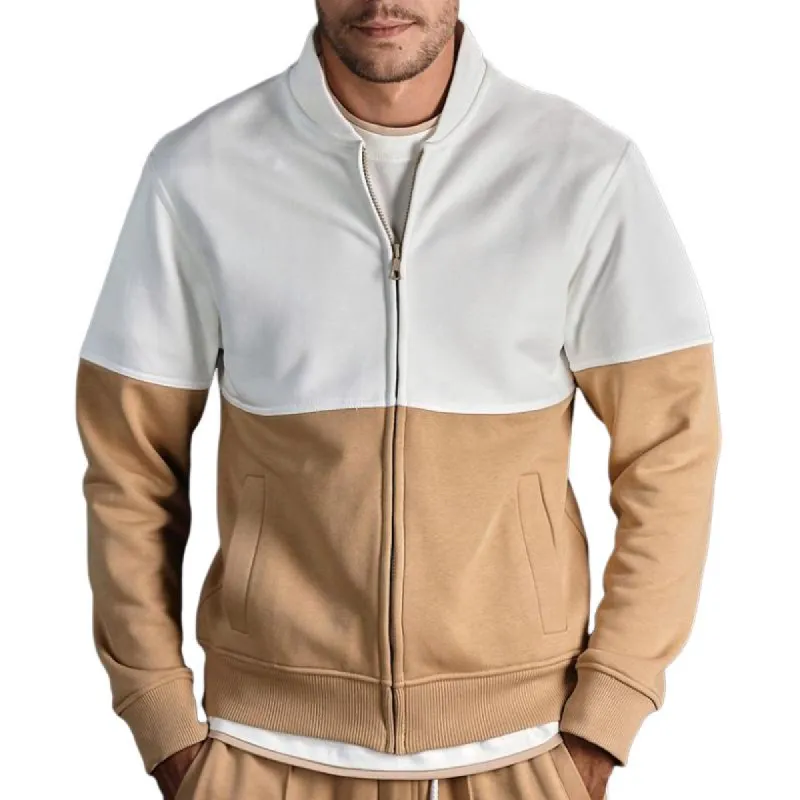 Men's Casual All-match Colorblock Baseball Jacket 65456554F sold by Manly