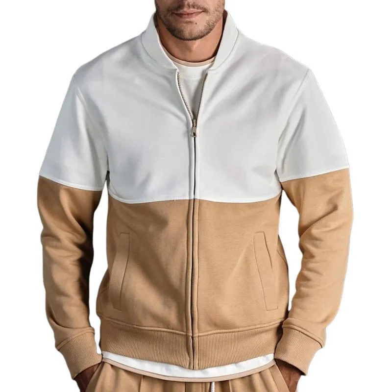 Men's Casual All-match Colorblock Baseball Jacket 65456554F sold by Manly