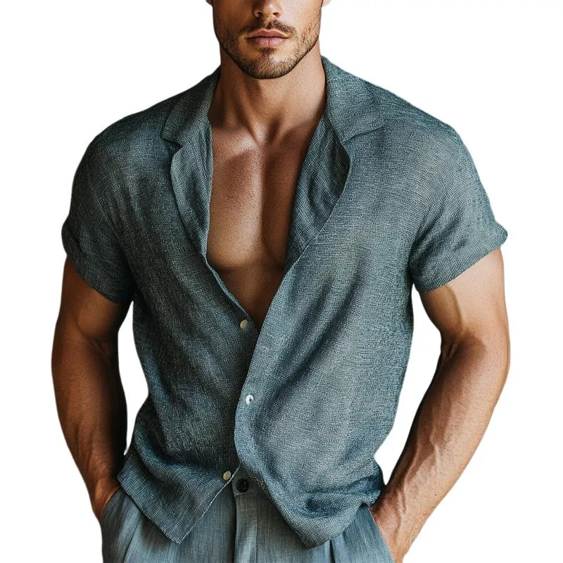 Men's Retro Casual Short Sleeve Shirt 39042981U sold by Manly