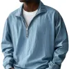 Men's Solid Color Loose Lapel Long Sleeve Polo Shirt 61855874Z sold by Manly