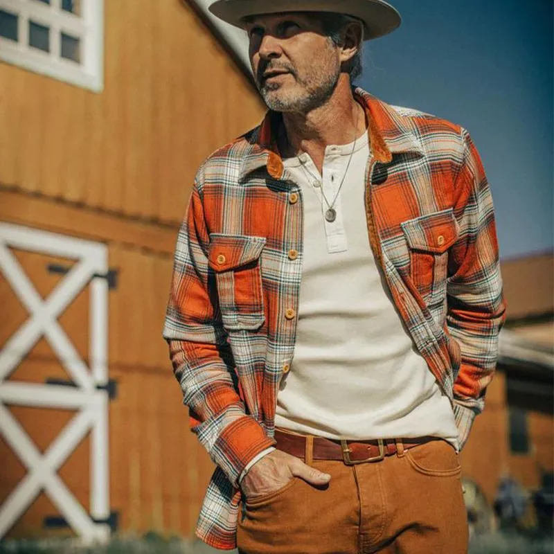 Men's Retro Plaid Print Long Sleeve Shirt 62161951U sold by Manly product image thumbnail 2