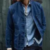 Men's Vintage Dark Blue Washed Denim Jacket 54340233U sold by Manly