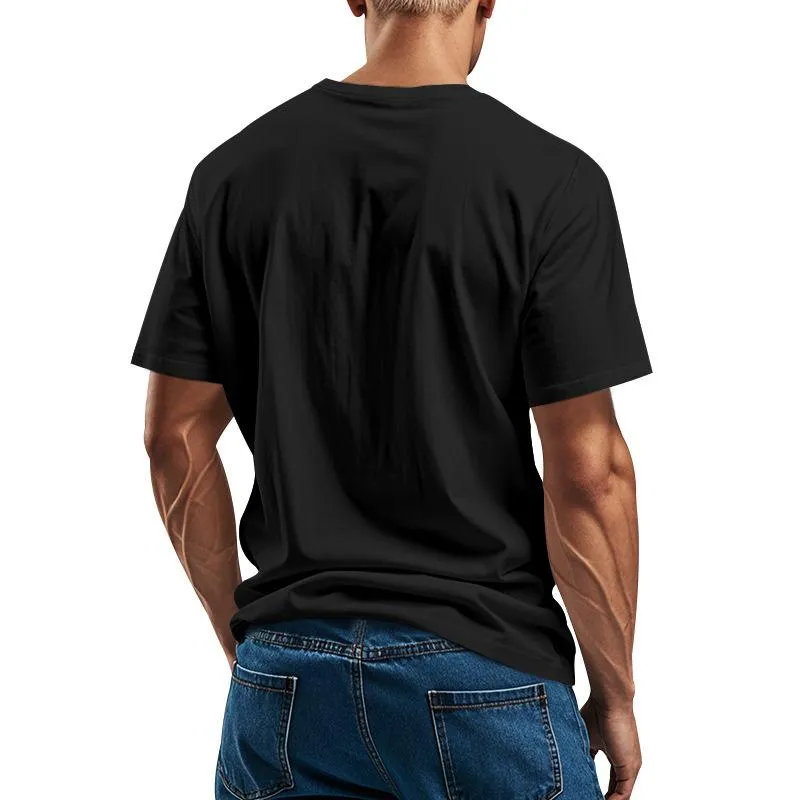 Men's Solid Color Casual Round Neck Short Sleeve T-shirt 89150456X sold by Manly product image thumbnail 4