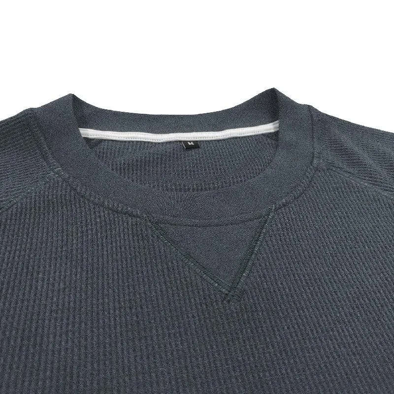 Men's Solid Color Round Neck Waffle Short Sleeve T-shirt 09792187X sold by Manly product image thumbnail 5