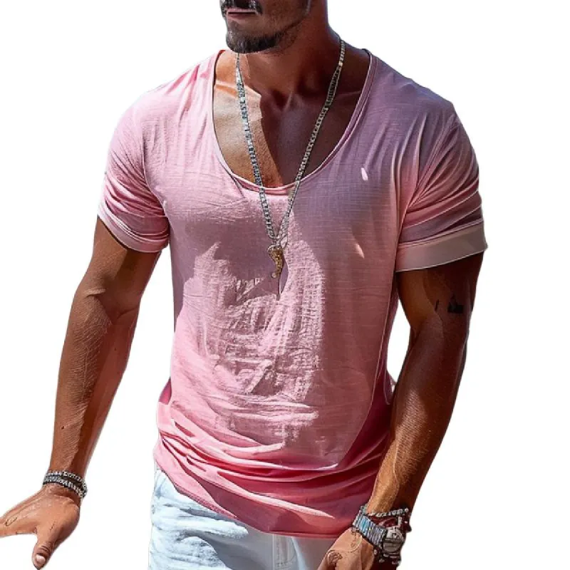Men's Cotton Blend Crew Neck Short Sleeve T-shirt 38394693X sold by Manly