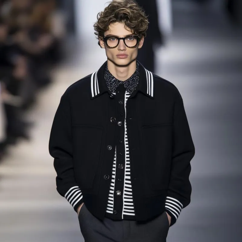 Men's Casual Lapel Single-breasted Loose Baseball Jacket 67990880M sold by Manly product image thumbnail 3