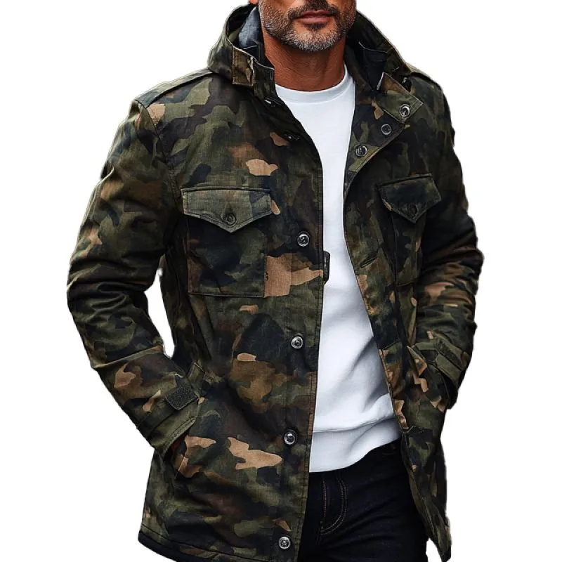 Men's Vintage Jungle Camouflage Hooded Coat 58485255X sold by Manly