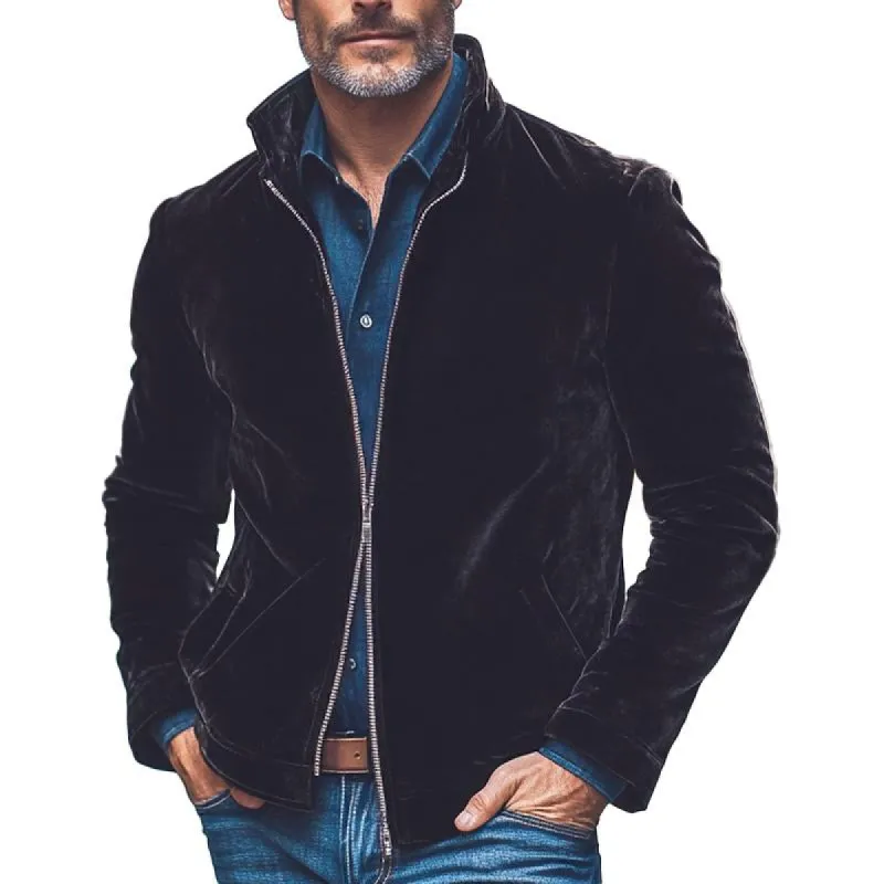 Men's Vintage Velvet Solid Collar Jacket 67069641X sold by Manly