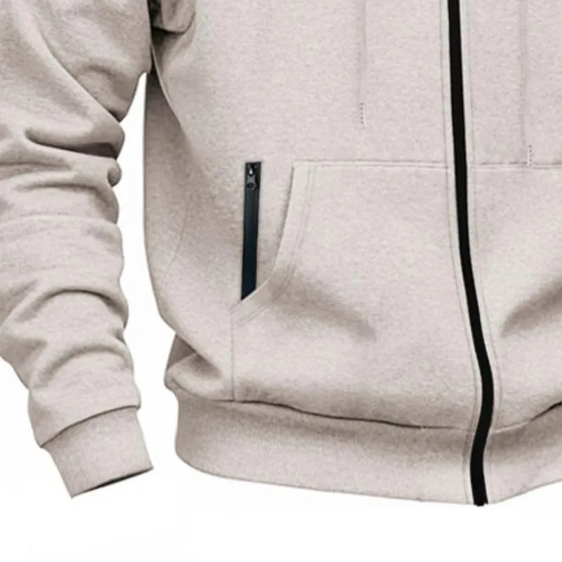 Men's Casual Cotton Blend Hooded Zip-Up Loose Sports Jacket 73180119M sold by Manly product image thumbnail 3