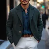 Men's Vintage Wool Blend Notch Lapel Single Breasted Loose Blazer 21801839M sold by Manly