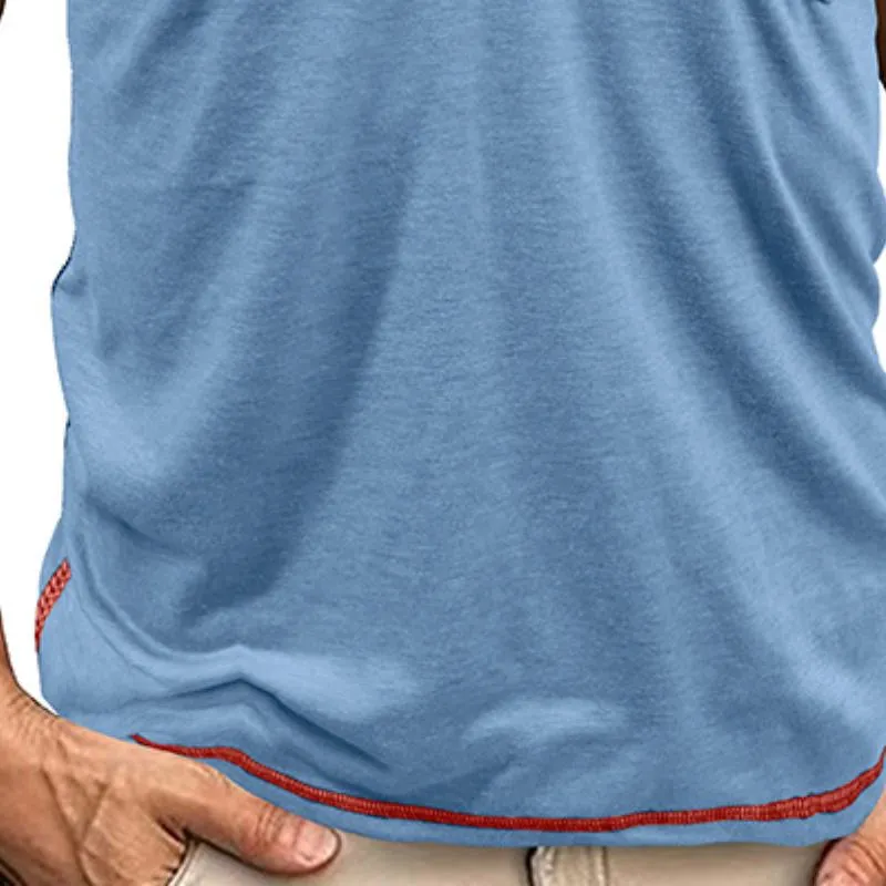 Men's Casual Cotton Colorblock Henley Collar Slim Fit Short Sleeve T-Shirt 17770971M sold by Manly product image thumbnail 3