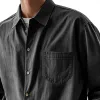 Men's Casual Cotton and Linen Chest Pocket Long Sleeve Shirt 93745372Y sold by Manly