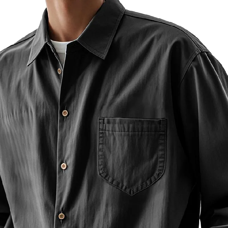 Men's Casual Cotton and Linen Chest Pocket Long Sleeve Shirt 93745372Y sold by Manly product image thumbnail 2