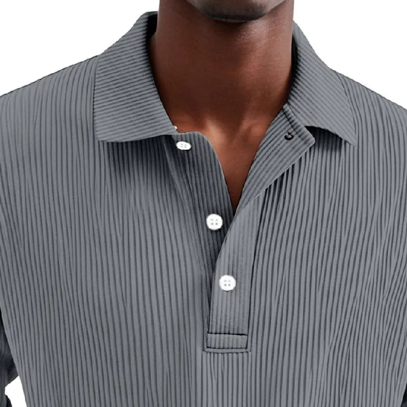 Men's Casual Striped Button Lapel Long Sleeve Shirt 19573962Y sold by Manly product image thumbnail 2