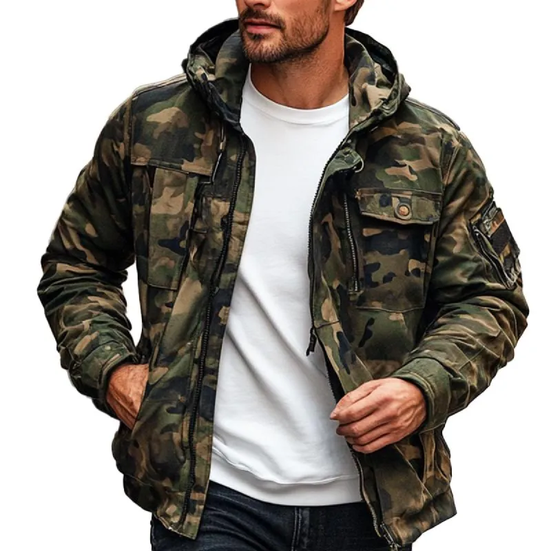 Men's Vintage Outdoor Camouflage Hooded Jacket 37552046X sold by Manly